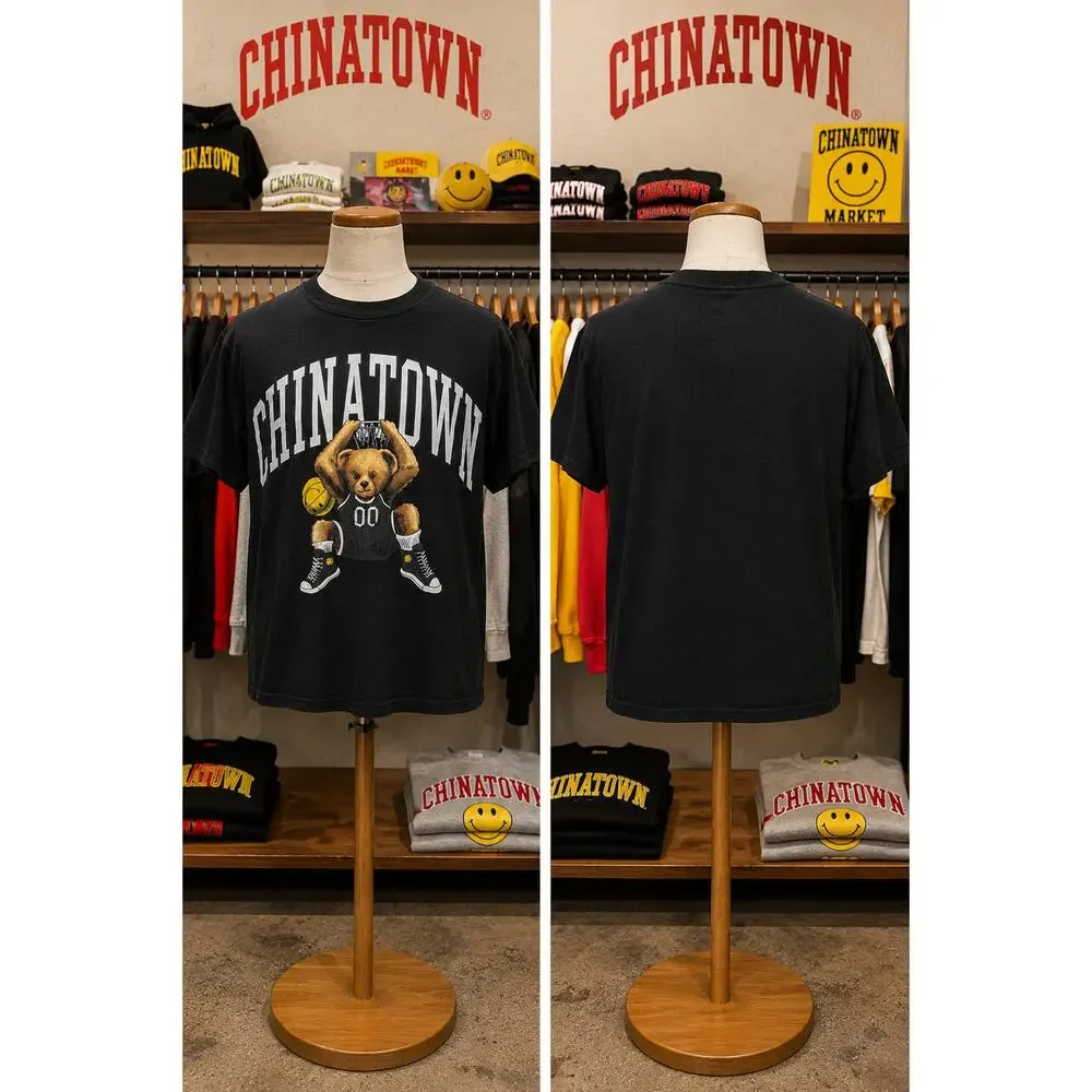Chinatown Market Smiley Bear Basketball Tee Black Men’s Small Streetwear